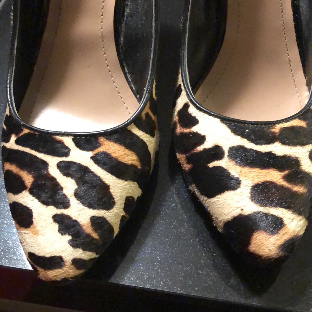 Leopard print wedges
